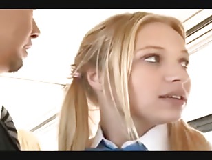 Blonde receives screwed on bus