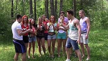 Filthy college sluts turn an outdoor party into wild fuck fest scene 3