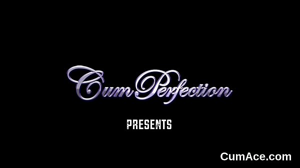 Slutty looker gets cum load on her face gulping all the semen