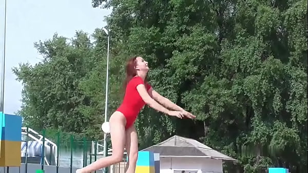 Hottie With Delicious Ass In Red Thong Swimsuit – Candid Bikini