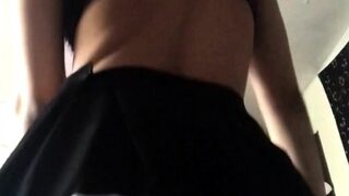 Busty brunette solo masturbation