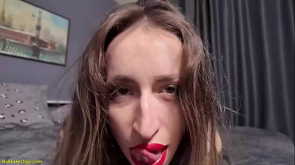 nymphomaniac flexible milf with big saggy boobs enjoys her first rough anal bukkake gangbang orgy at home with her former classmates